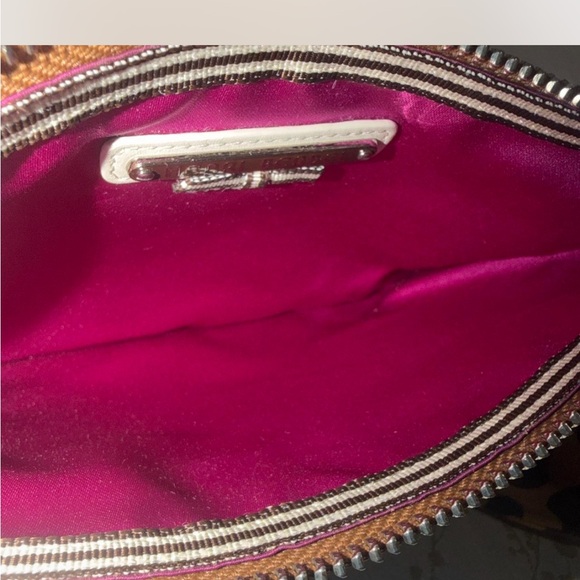 Henri Bendel Leopard Print Haircalf Leather Clutch Wristlet Pouch - Picture 3 of 8